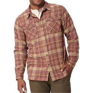 Royal Robbins Men’s Boulder Plaid Casual Button-Up Shirt Size L Merlot